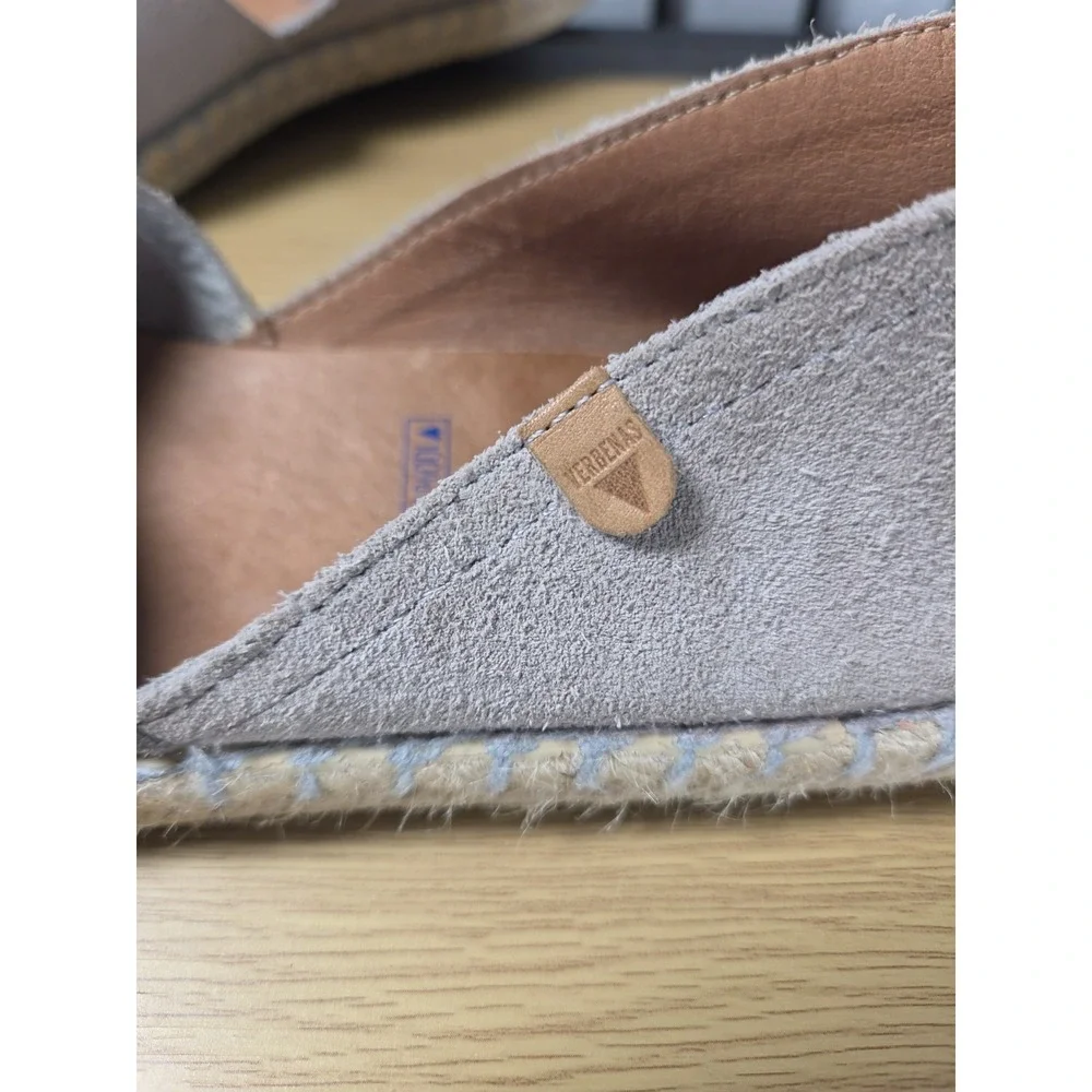 Verbenas Women's Size 41 / 10 Carmen Gray Suede Slip On Espadrille Flats